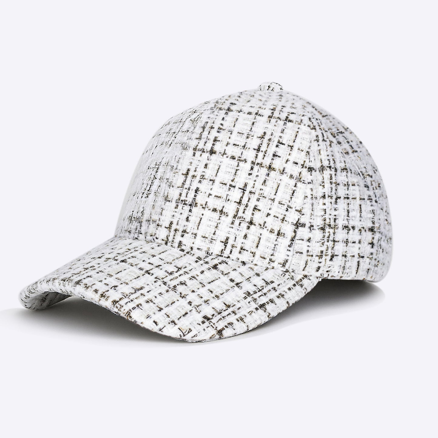 Casquette Femme Casual Spirit en Tweed à Carreaux Blanc