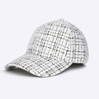 Casquette Femme Casual Spirit en Tweed à Carreaux Blanc