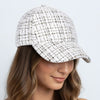Casquette Femme Casual Spirit en Tweed à Carreaux Blanc