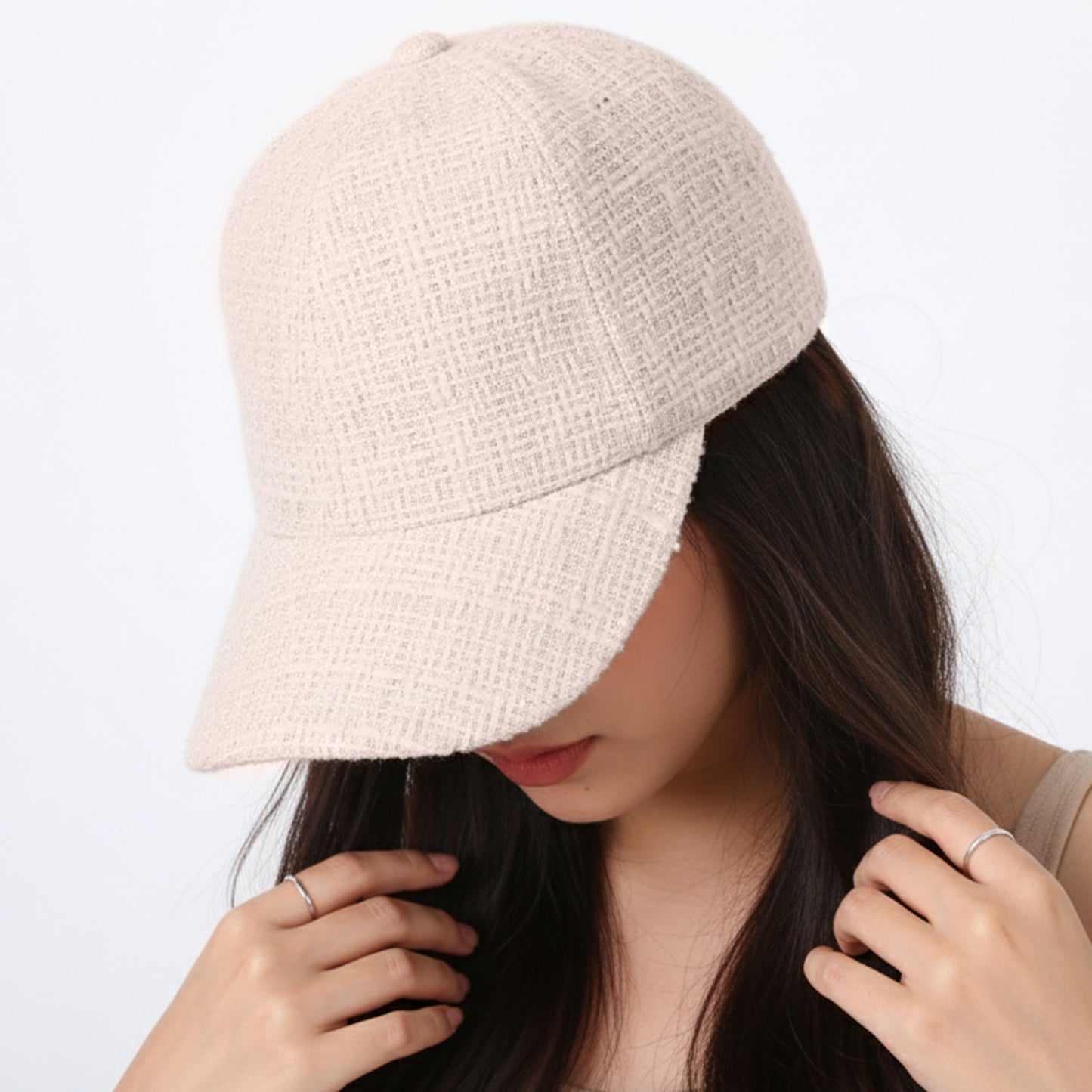Casquette Femme Casual Spirit en Tweed Beige