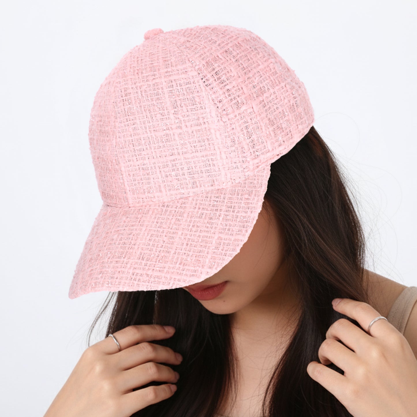 Casquette Femme Casual Spirit en Tweed Rose