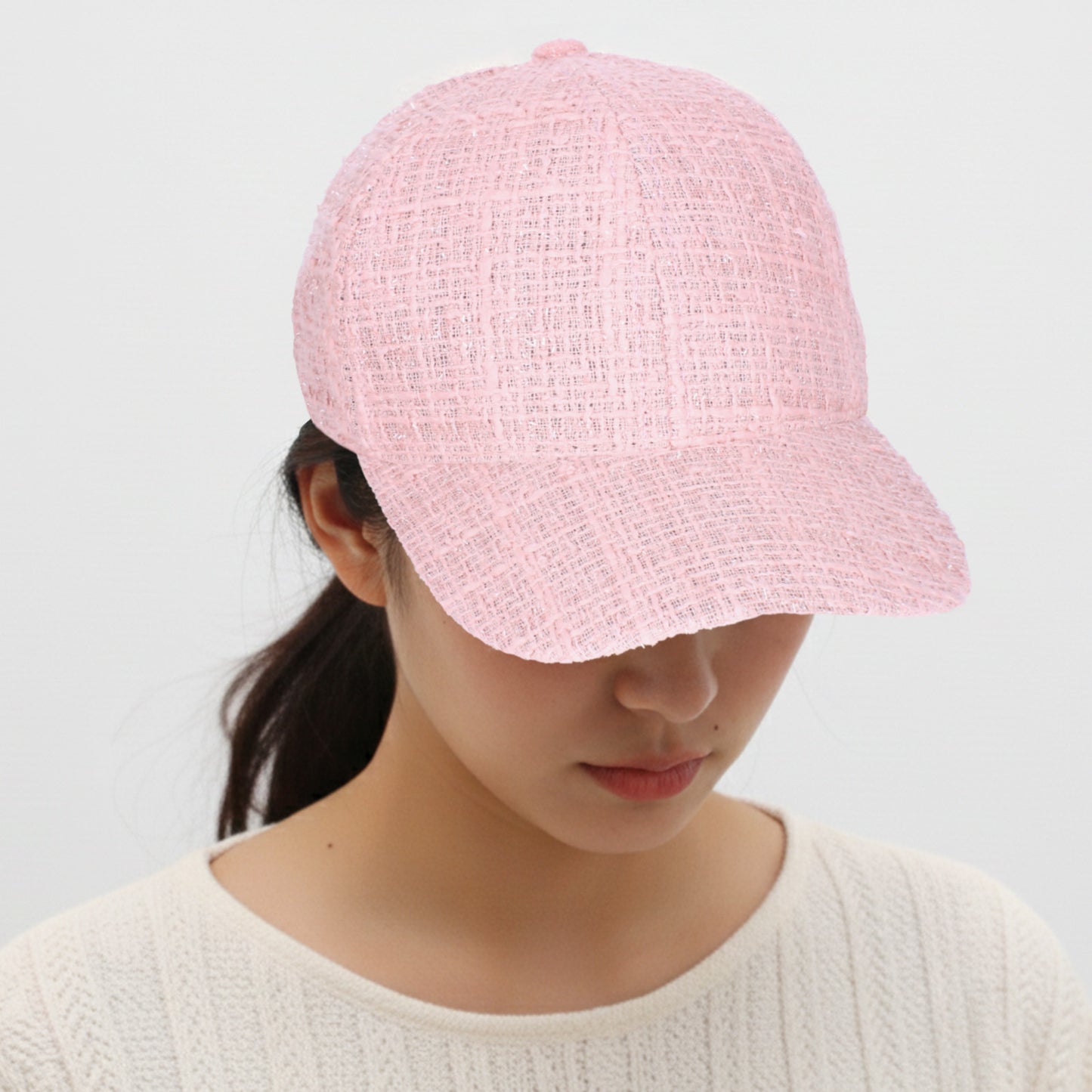 Casquette Femme Casual Spirit en Tweed Rose