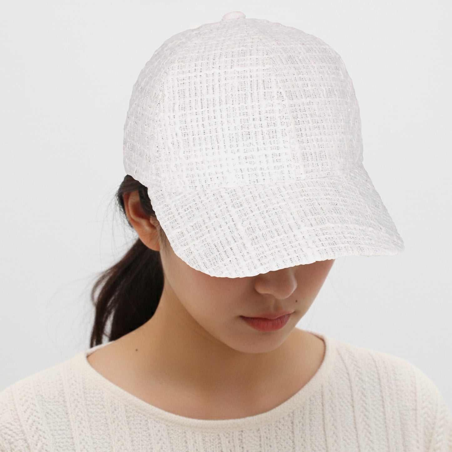 Casquette Femme Casual Spirit en Tweed Blanc