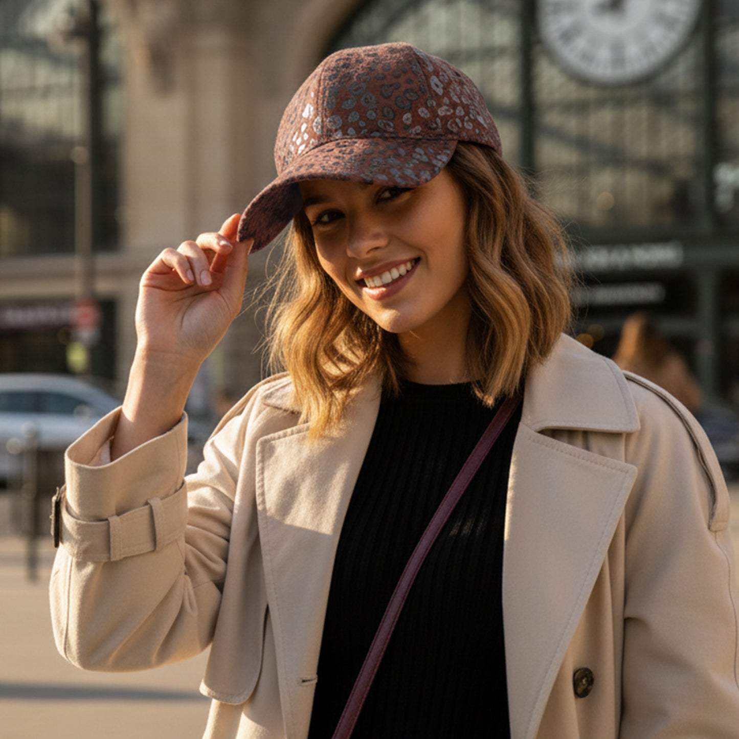 Casquette Leo Spirit Shiny Marron