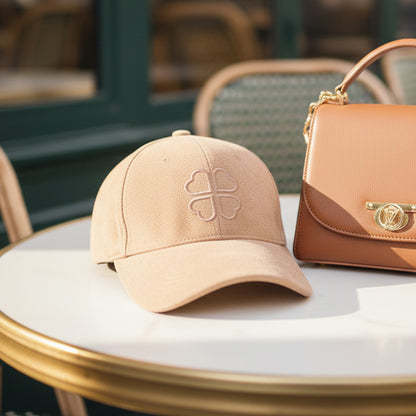 Casquette Femme Clover Heart Effet Daim Beige