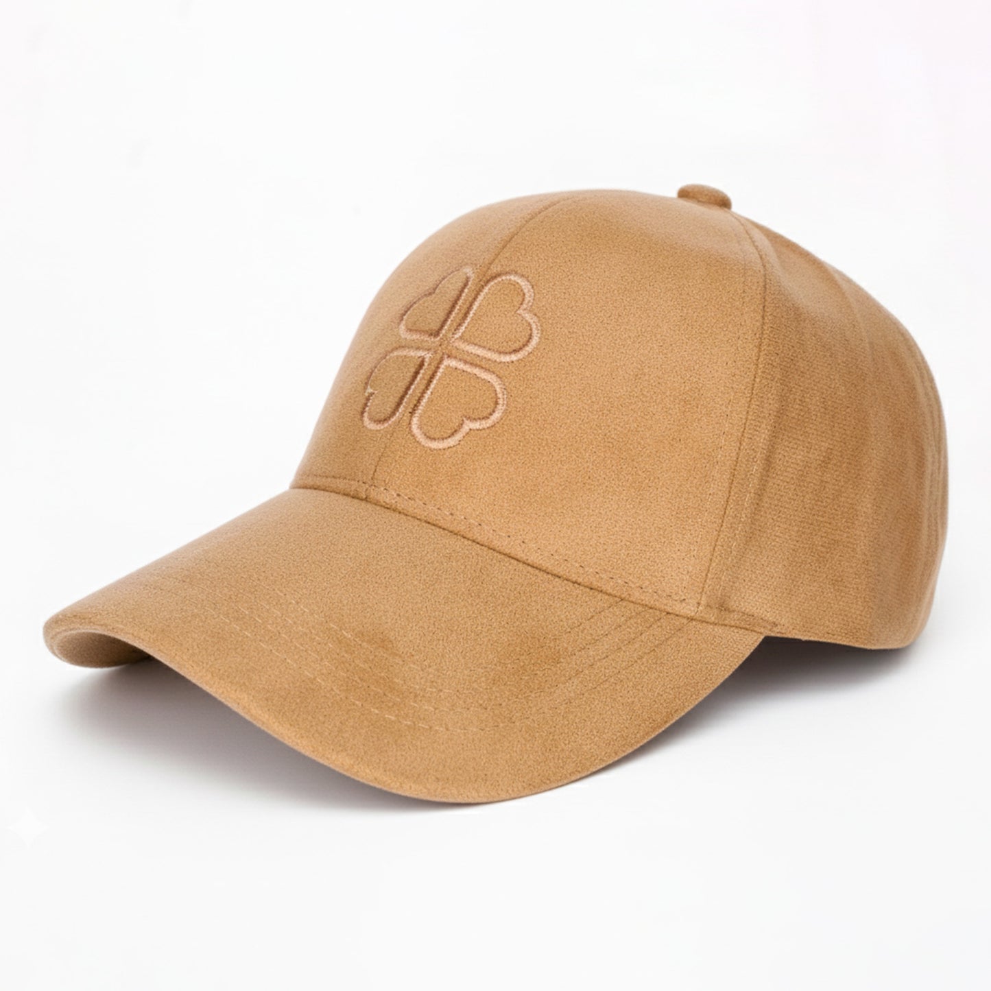 Casquette Femme Clover Heart Effet Daim Beige