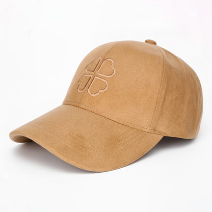 Casquette Femme Clover Heart Effet Daim Beige