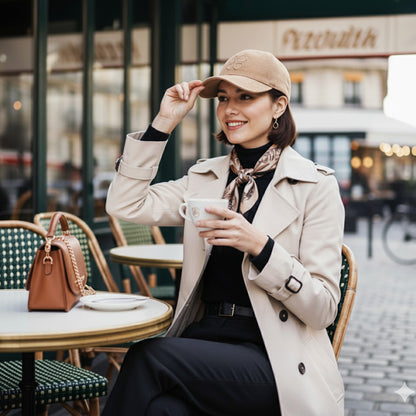 Casquette Femme Clover Heart Effet Daim Beige