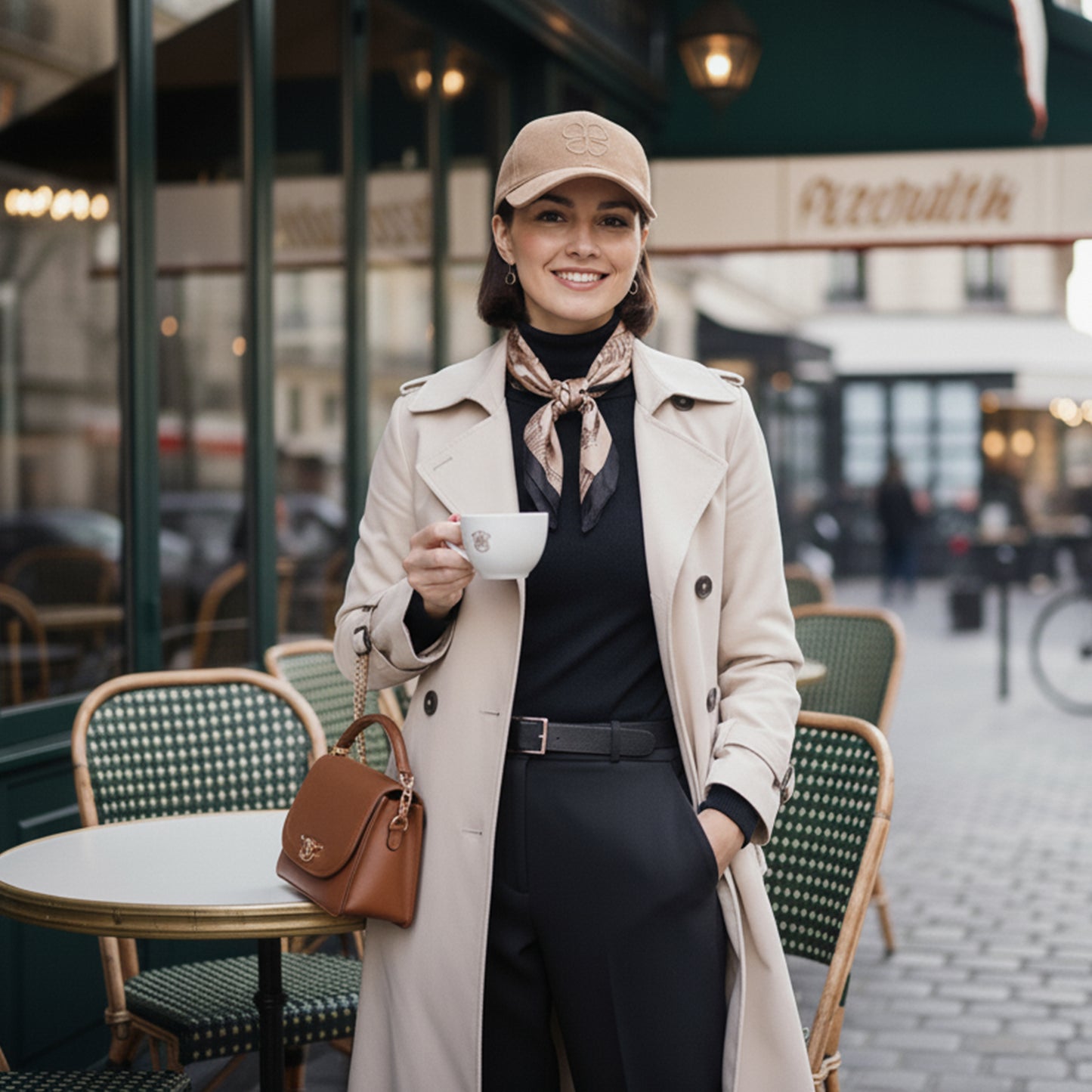 Casquette Femme Clover Heart Effet Daim Beige