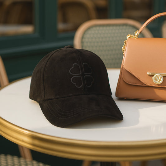 Casquette Clover Heart Effet Daim Noir