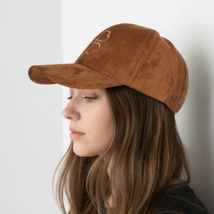 Casquette Femme Clover Heart Effet Daim Marron