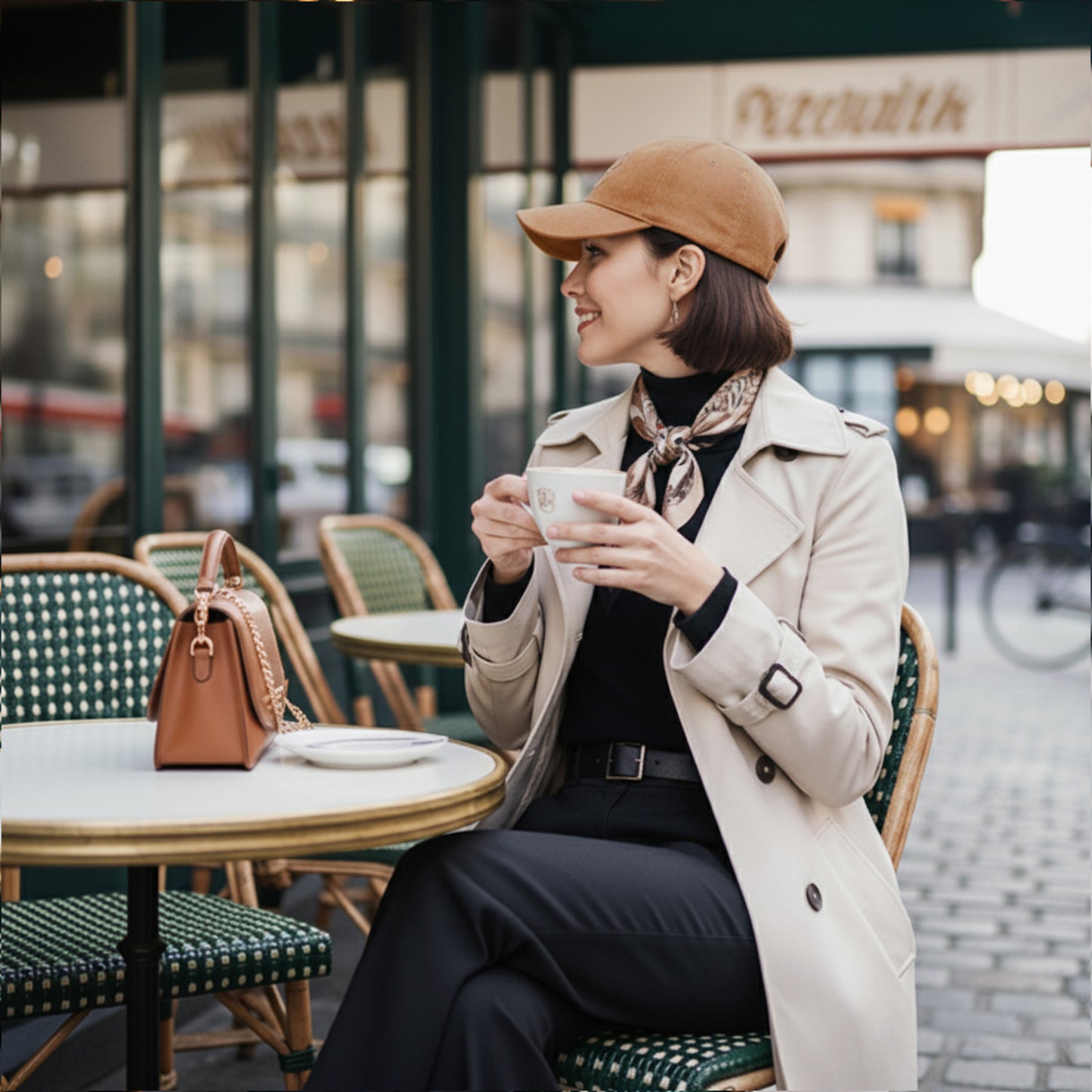 Casquette Clover Heart Effet Daim Marron