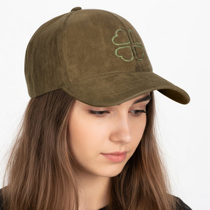 Casquette Femme Clover Heart Effet Daim Vert