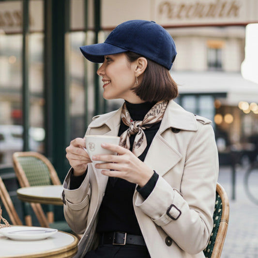 Casquette Clover Heart Effet Daim Bleu Marine