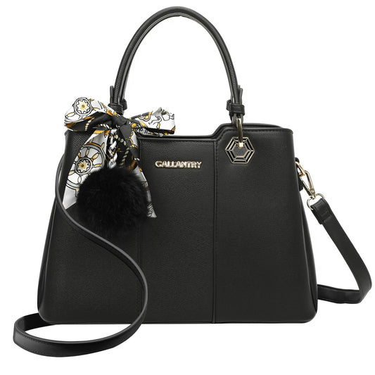 Sac Fourre-Tout Trois Teintes à Pompon La Nuance Noir