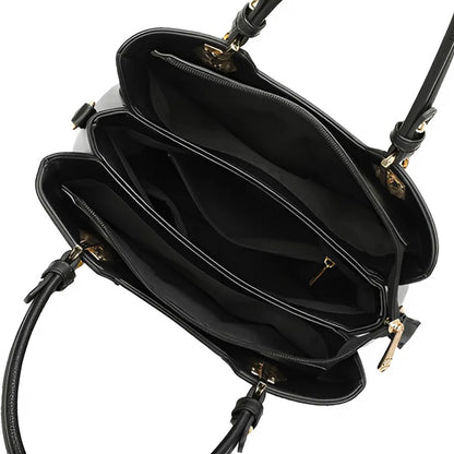 Sac Fourre-Tout Trois Teintes à Pompon La Nuance Noir