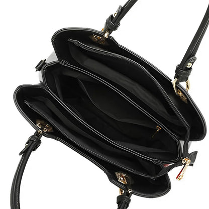 Sac Fourre-Tout Trois Teintes à Pompon La Nuance Noir-Blanc