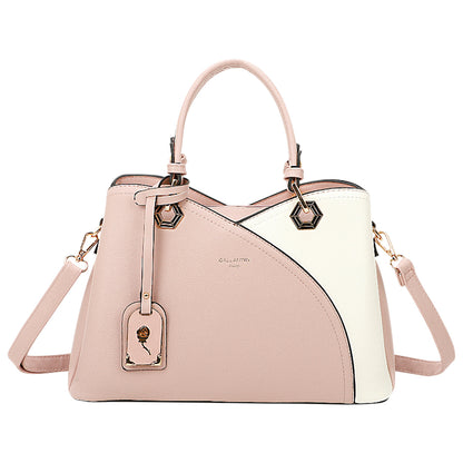 Sac à Main en Similicuir Grainé Le Contraste Rose