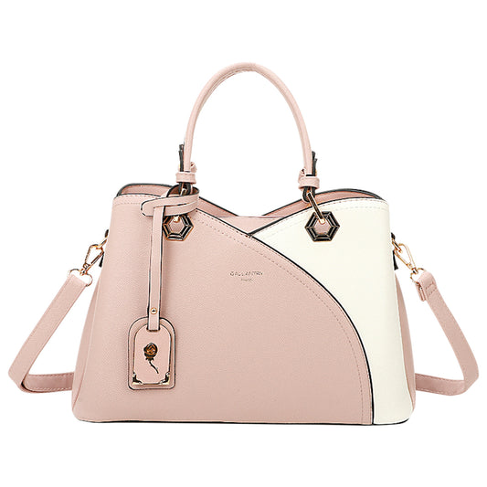 Sac à Main en Similicuir Grainé Le Contraste Rose