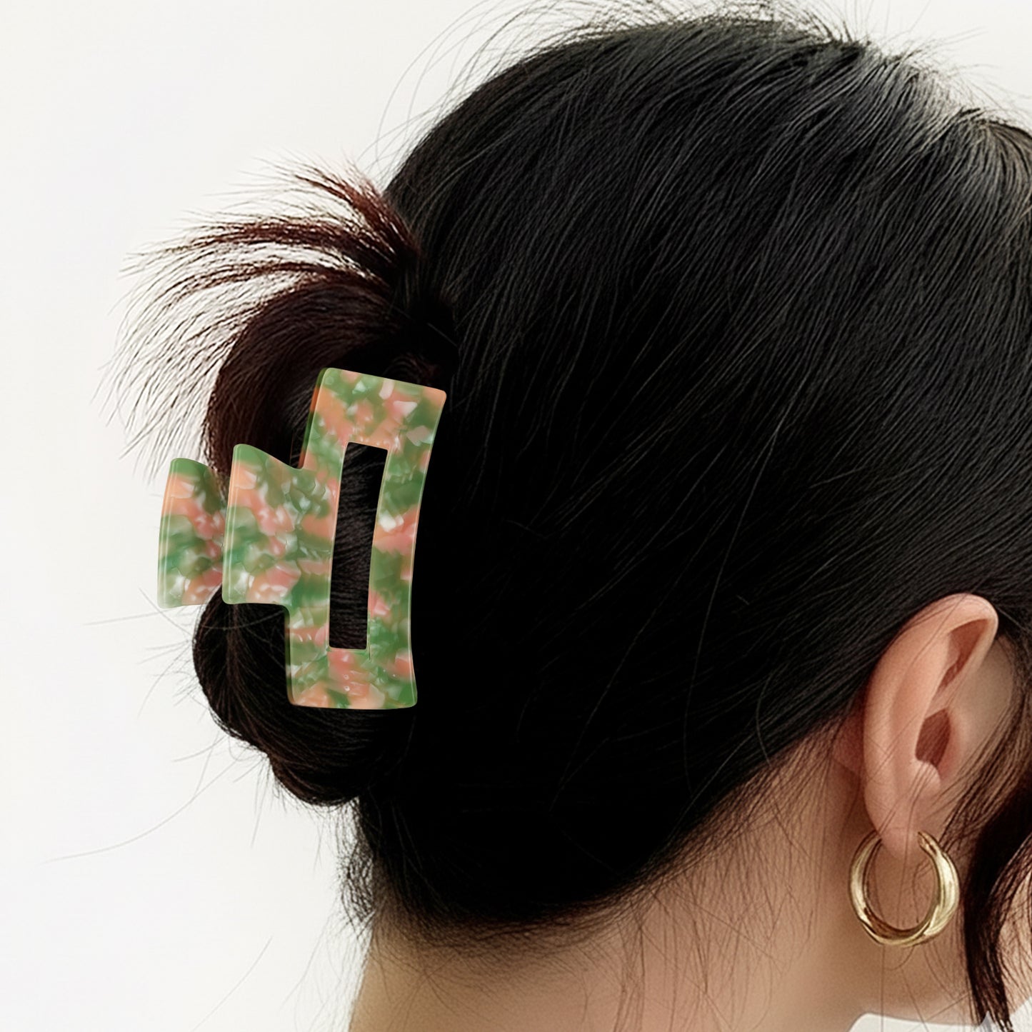 Mini Pince Crabe Effet Marbré Jardin Minéral Vert Sauge