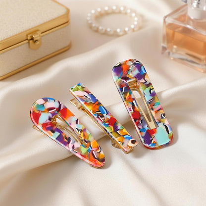 Lot de 3 Pinces Plates Terrazzo en Résine