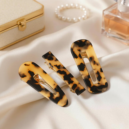 Lot de 3 Pinces Plates Vanilla Stone en Résine