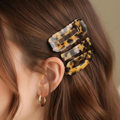 Lot de 3 Pinces Plates Vanilla Stone en Résine