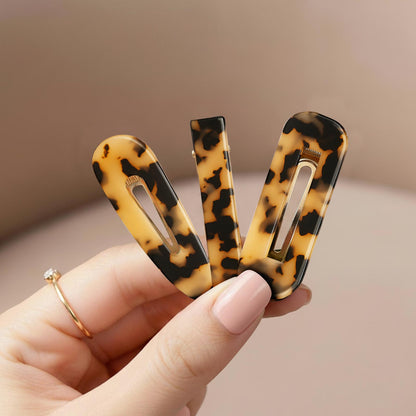 Lot de 3 Pinces Plates Vanilla Stone en Résine