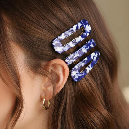 Lot de 3 Pinces Plates Mykonos en Résine Marbrée