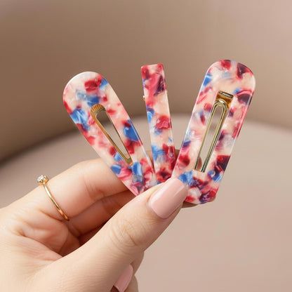 Lot de 3 Pinces Plates Atlantis en Résine Marbrée