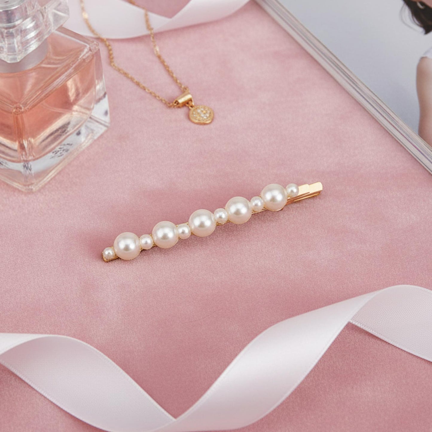 Barrette Fine Solenne Perles Minimal