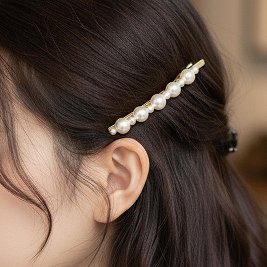 Barrette Fine Solenne Perles Minimal