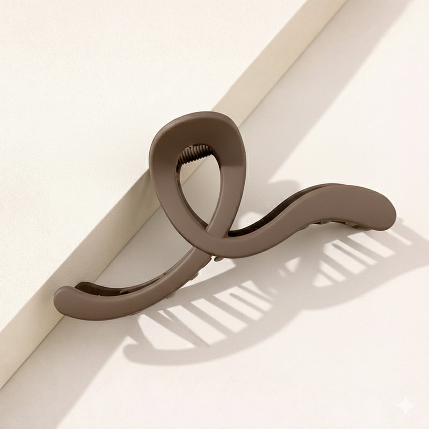 Pince Cheveux Nœud Effet Ruban Marron