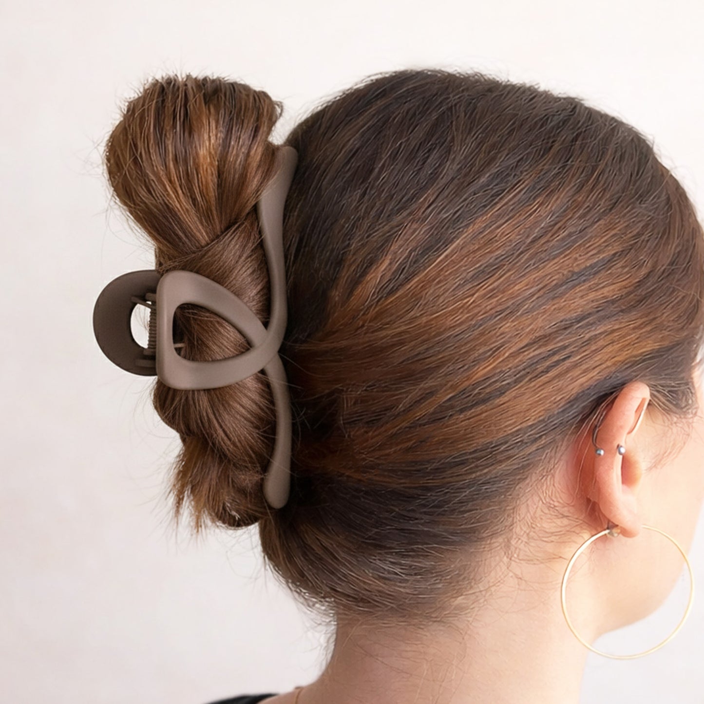 Pince Cheveux Nœud Effet Ruban Marron