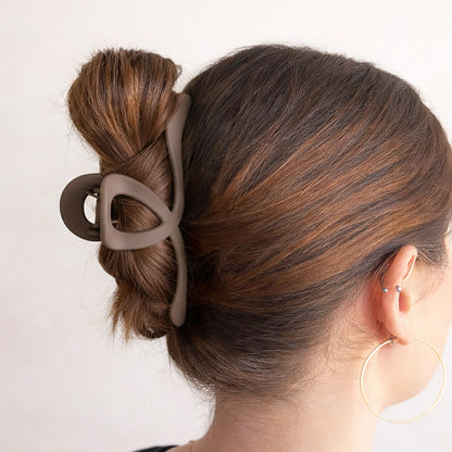 Pince Cheveux Nœud Effet Ruban Marron