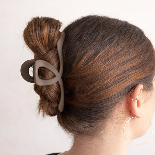 Pince Cheveux Nœud Effet Ruban Marron