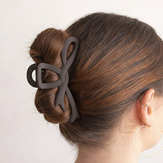 Pince Cheveux Boucle Ruban Chic Marron