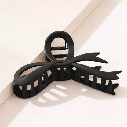 Pince Cheveux Boucle Ruban Chic Noir