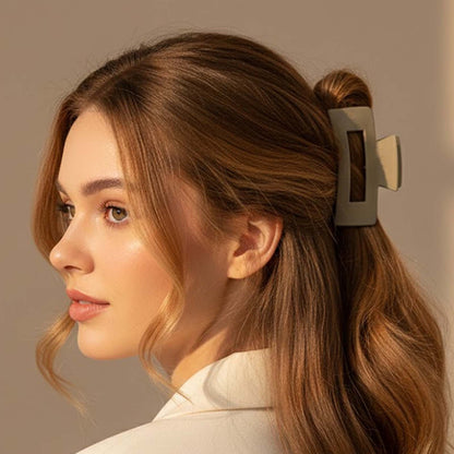 Pince Cheveux XXL Rectangle Mate Crème