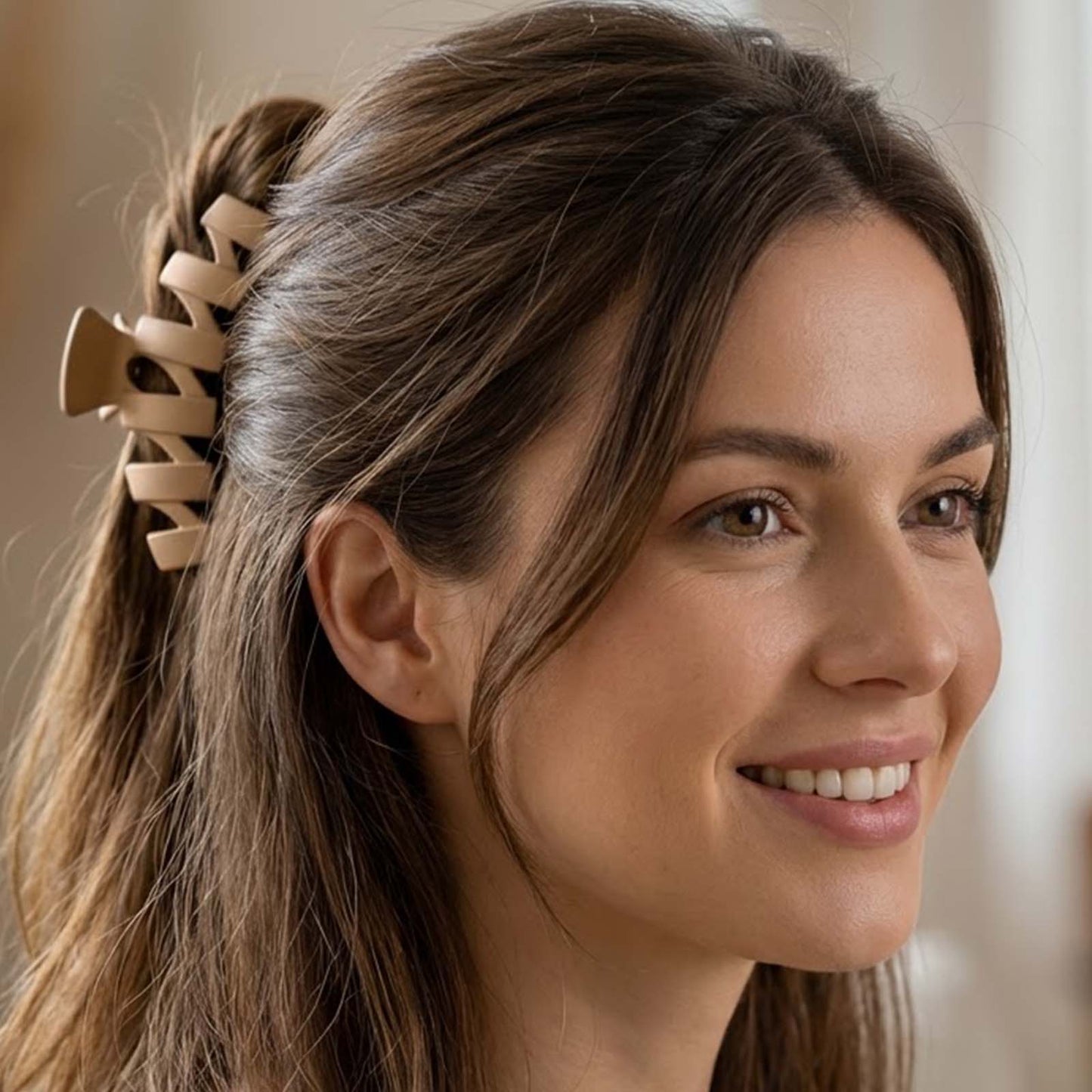 Pince Cheveux Flow Ondulée Taupe