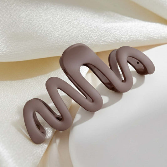 Pince Cheveux Zigzag Hallo Effet Mat Marron