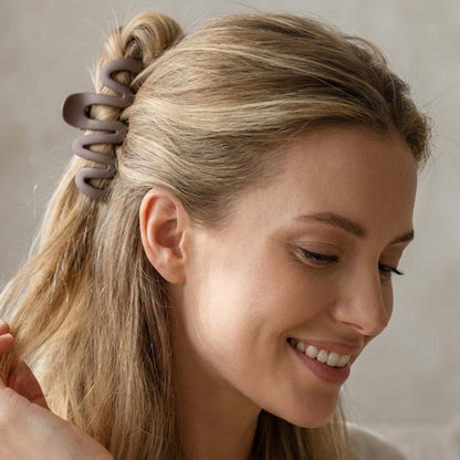 Pince Cheveux Zigzag Hallo Effet Mat Marron