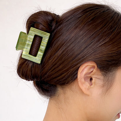 Pince Cheveux Sasstie Vert Jade Glossy Rayé