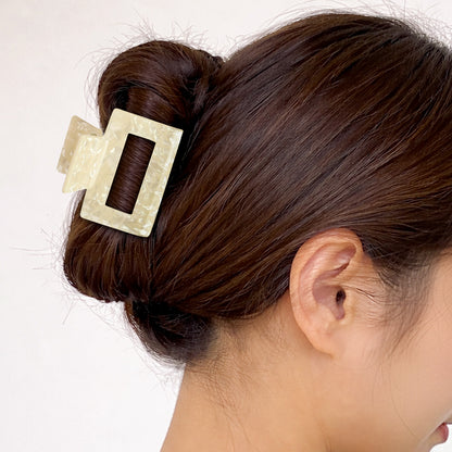 Pince Cheveux Sasstie Marbré Blanc Cassé Glossy