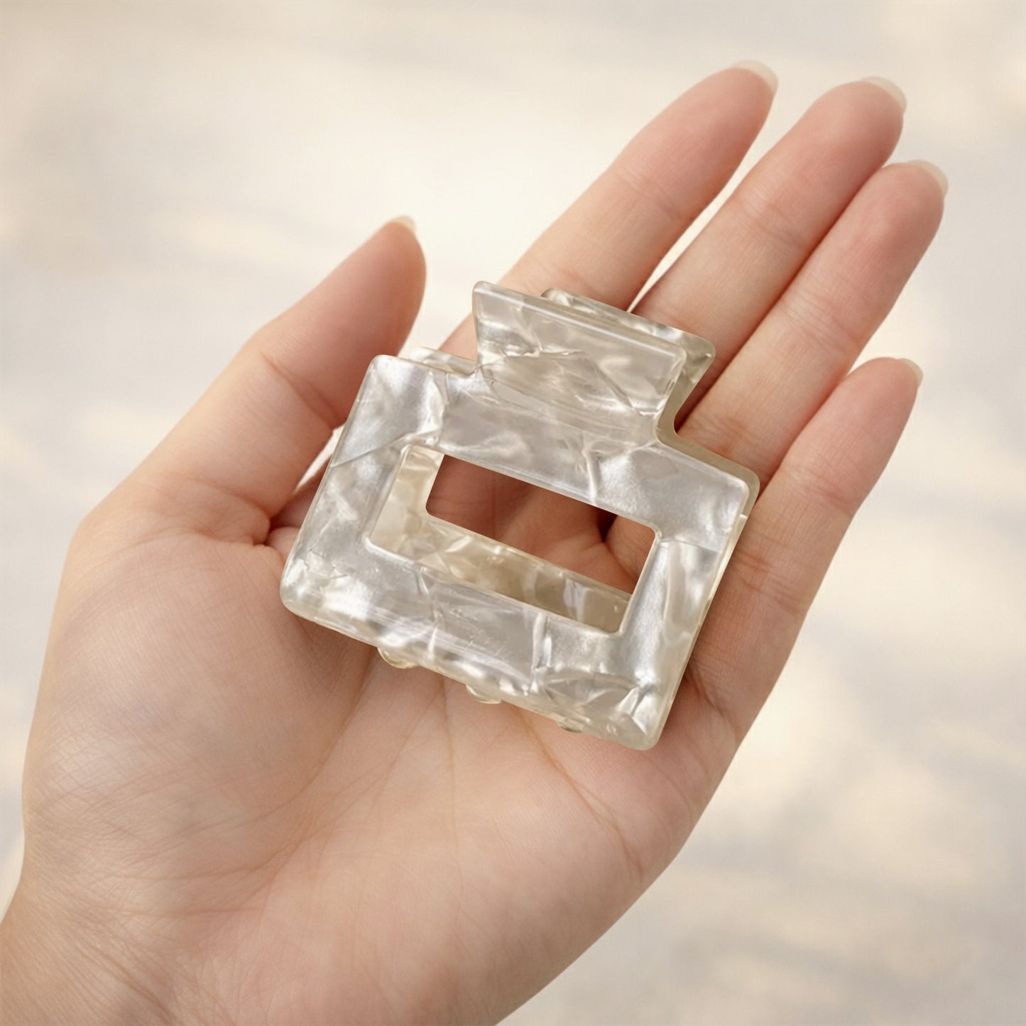 Pince Cheveux Sasstie Quartz Givré Glossy