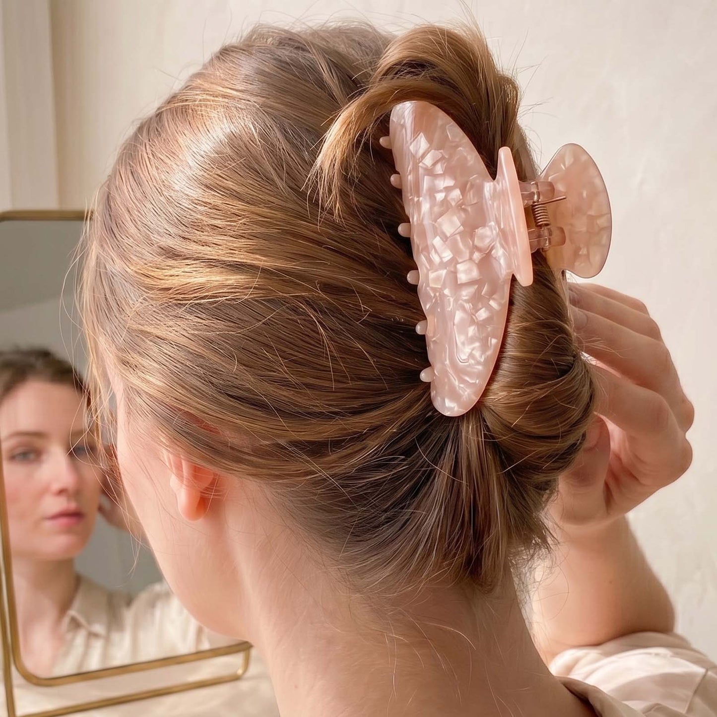Pince Cheveux Mosaïque Romane Rose Pêche