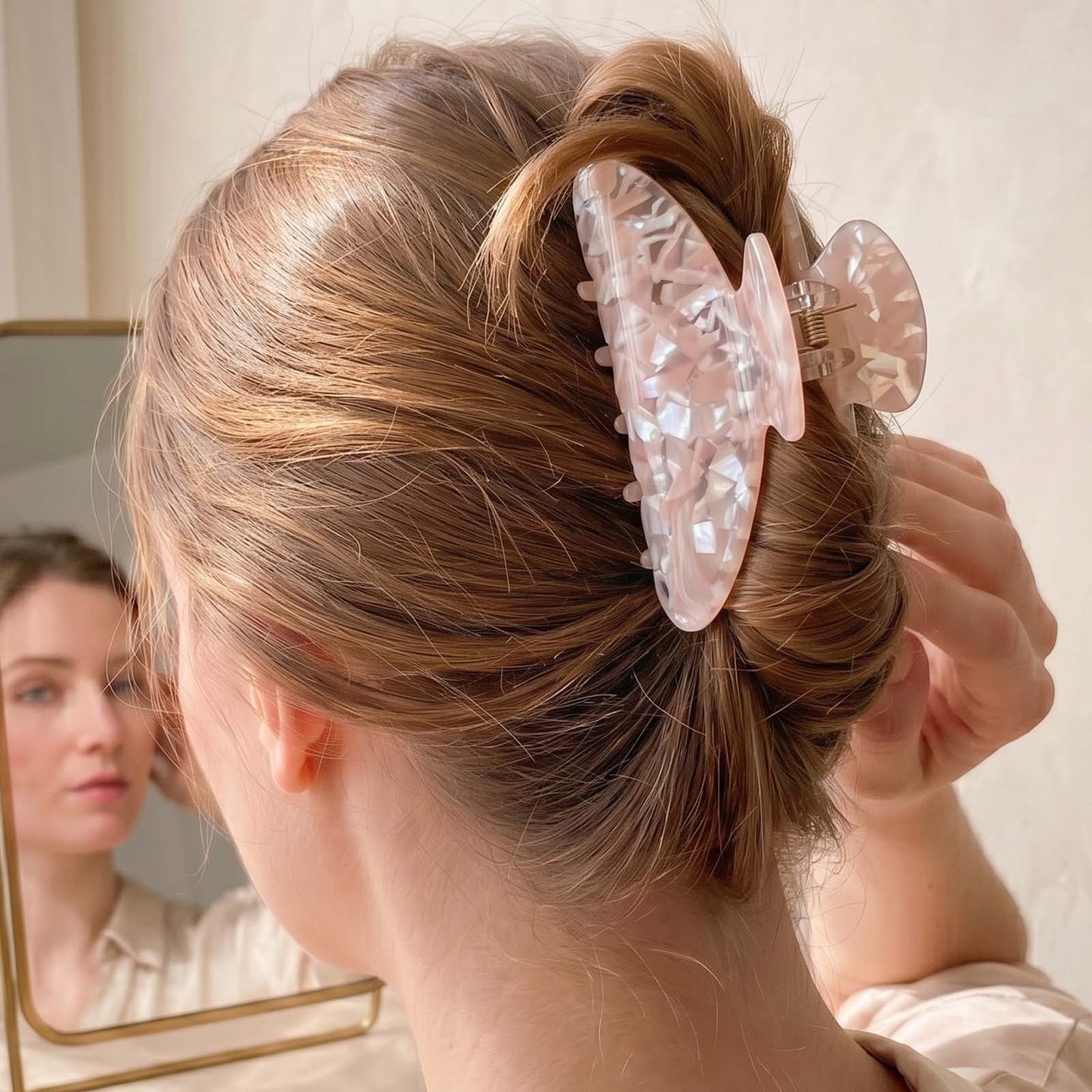 Pince Cheveux Mosaïque Romane Rose Pastel