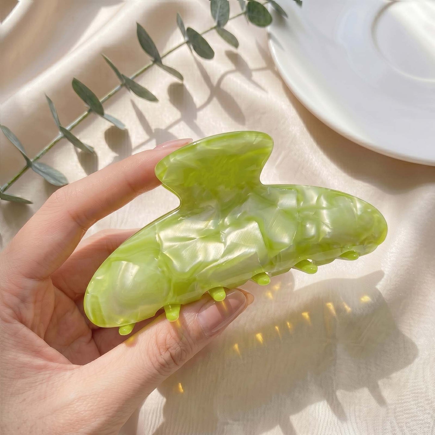 Pince Cheveux Mosaïque Romane Vert Amande
