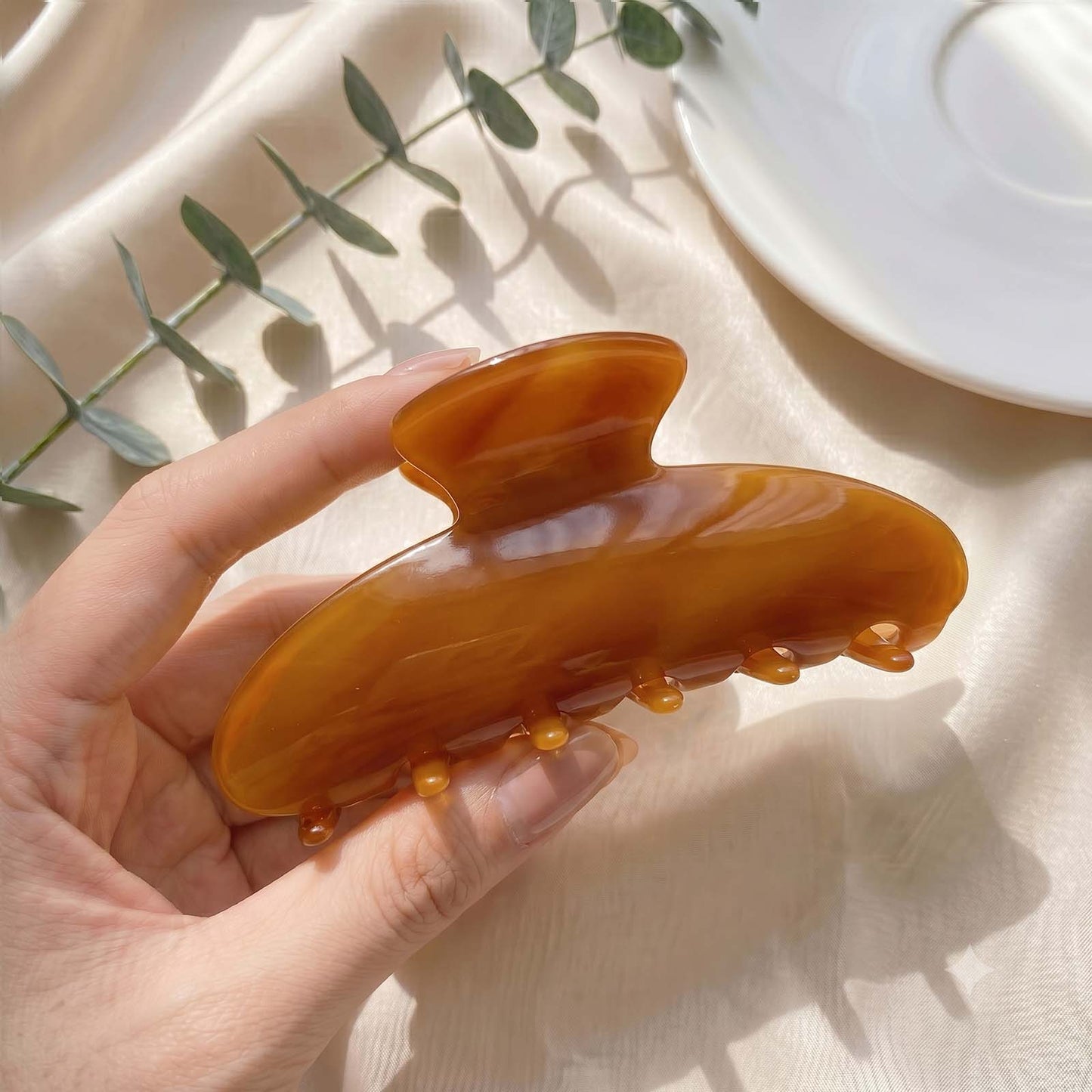 Pince Cheveux Mosaïque Romane Caramel Glossy