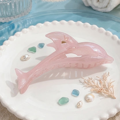 Pince Cheveux Dauphin Albane Rose Quartz Nacré